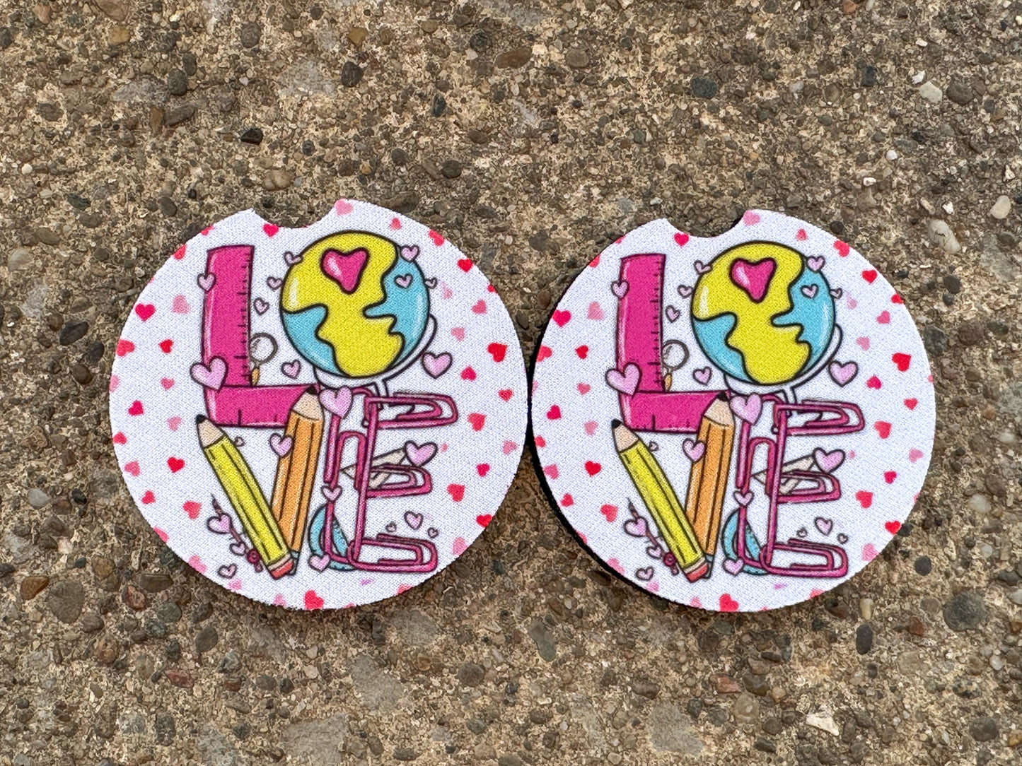 Teacher Love Car Coasters