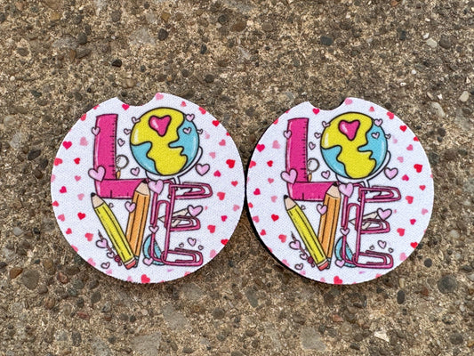 Teacher Love Car Coasters