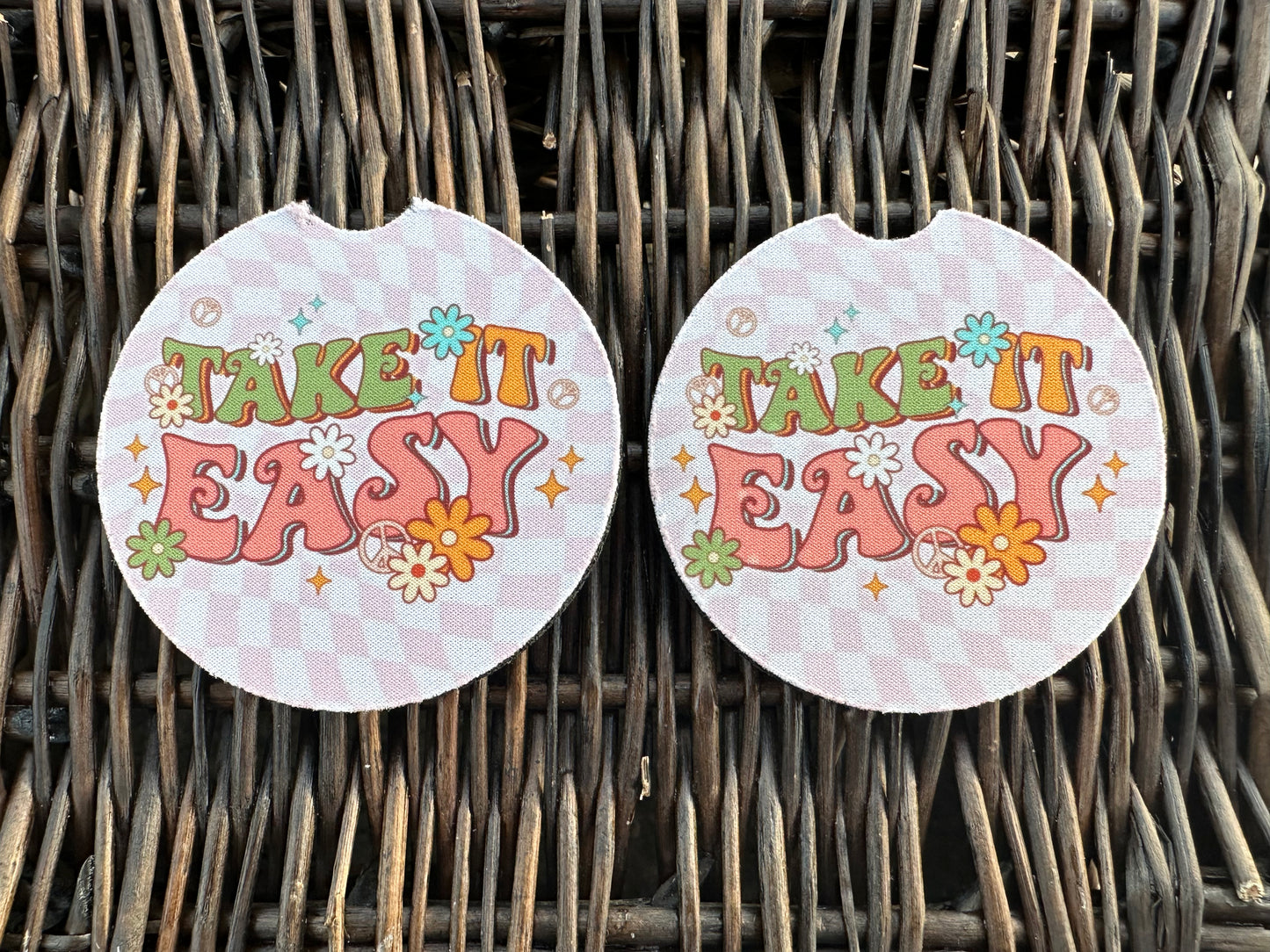 Take It Easy Car Coasters