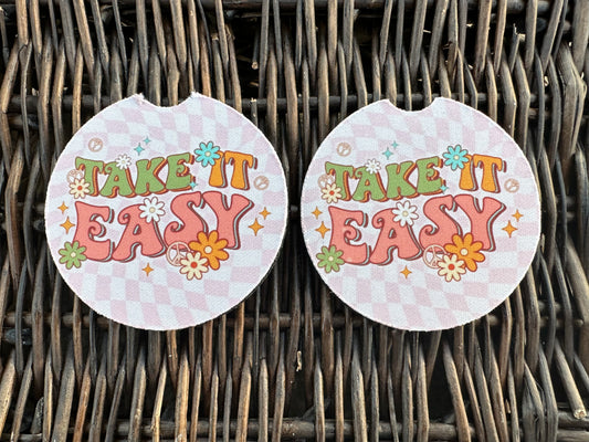 Take It Easy Car Coasters