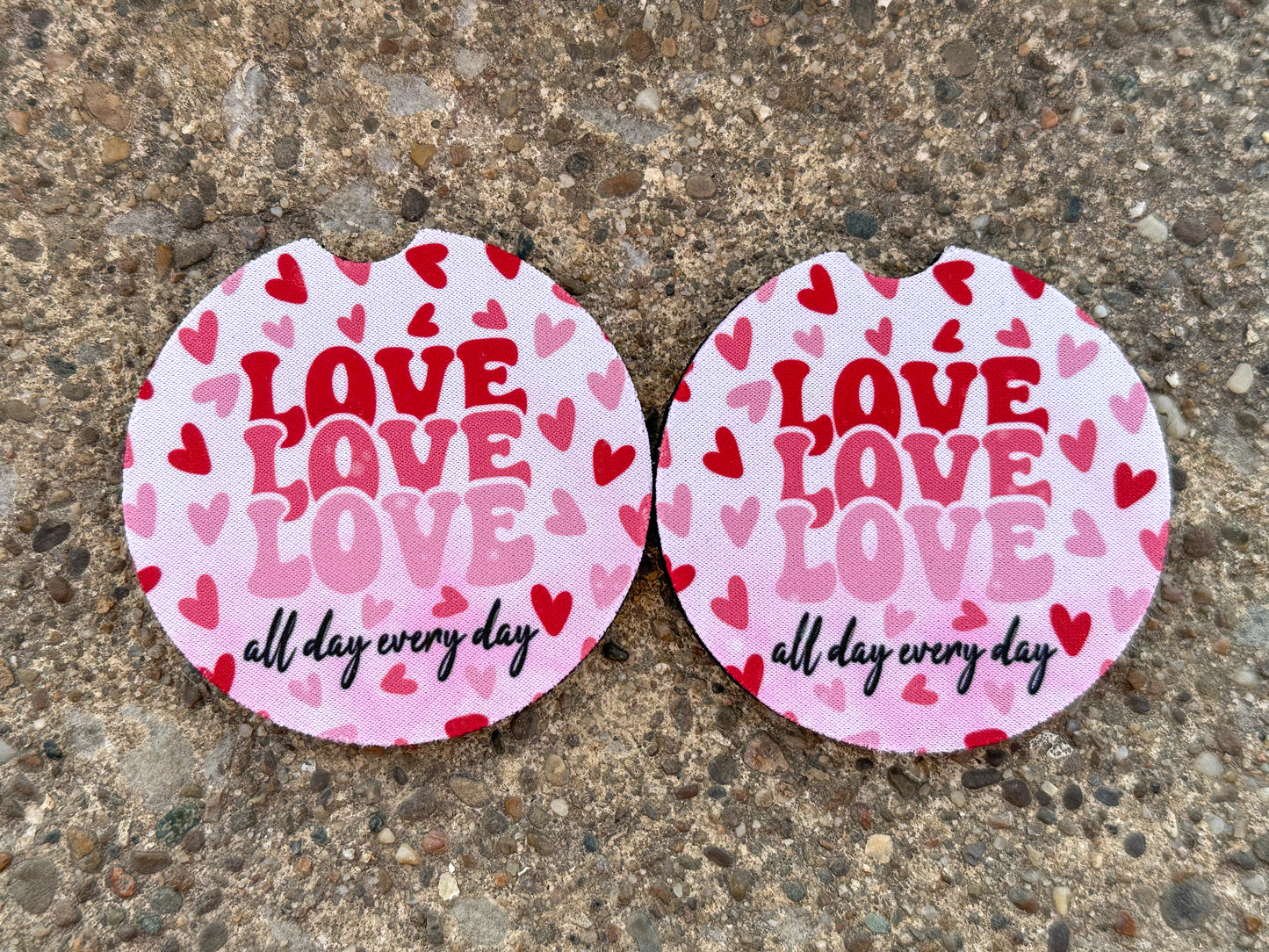 Love All Day Every Day Car Coasters