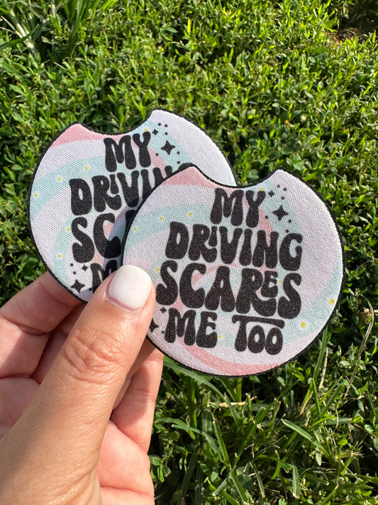 My Driving Scares Me Too Car Coasters