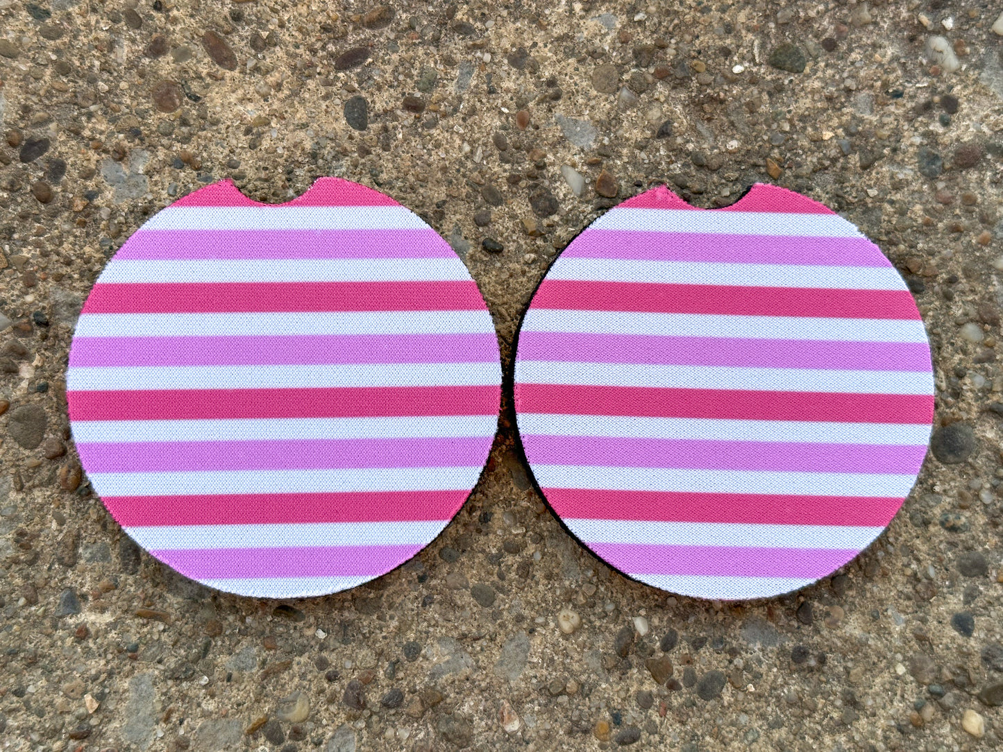 Pink Stripes Car Coasters