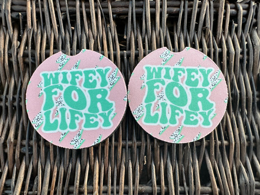Wifey For Lifey Car Coasters