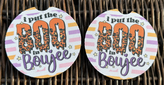 Put The Boo in Boujee Car Coasters