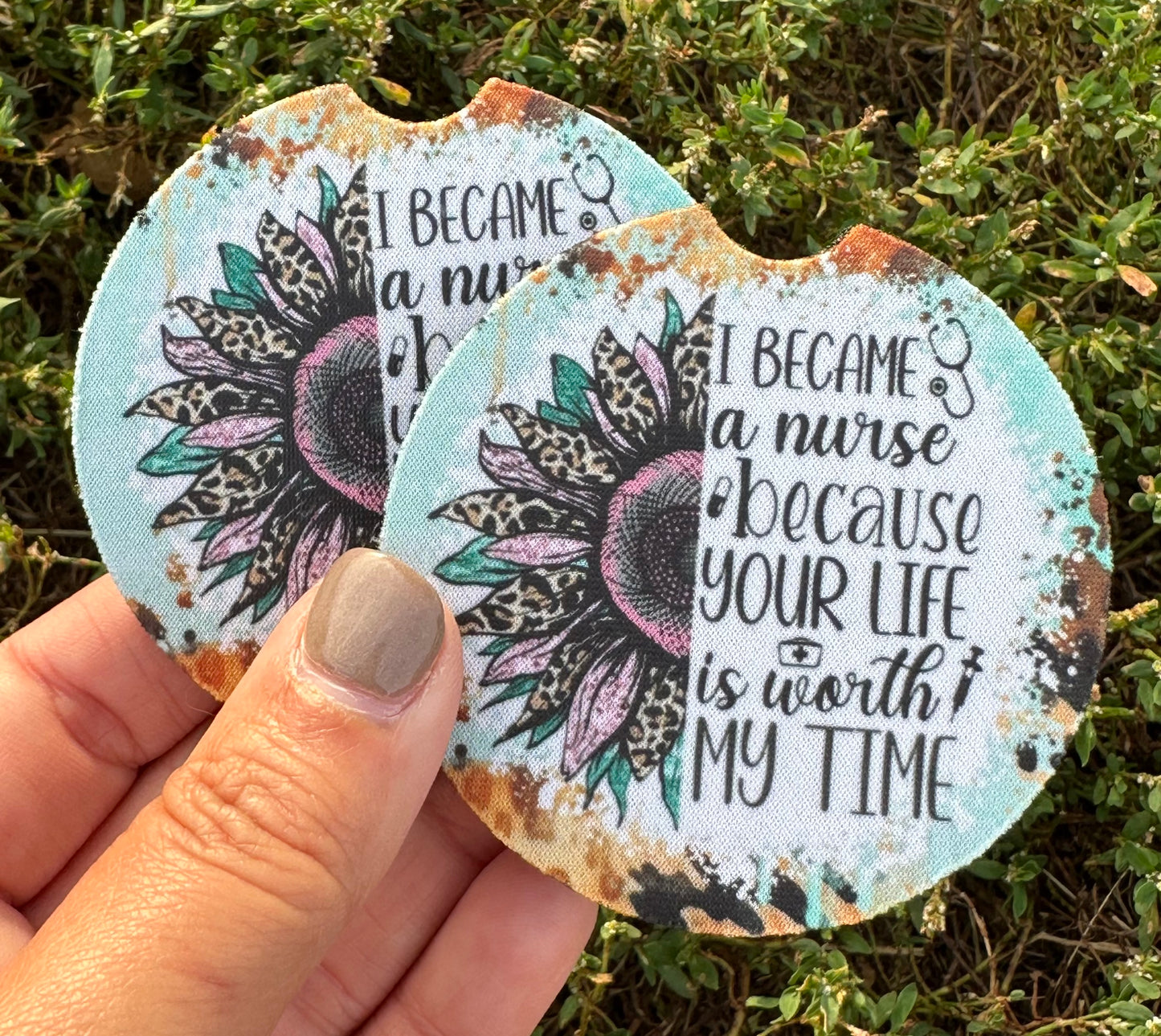 I Became A Nurse Car Coasters