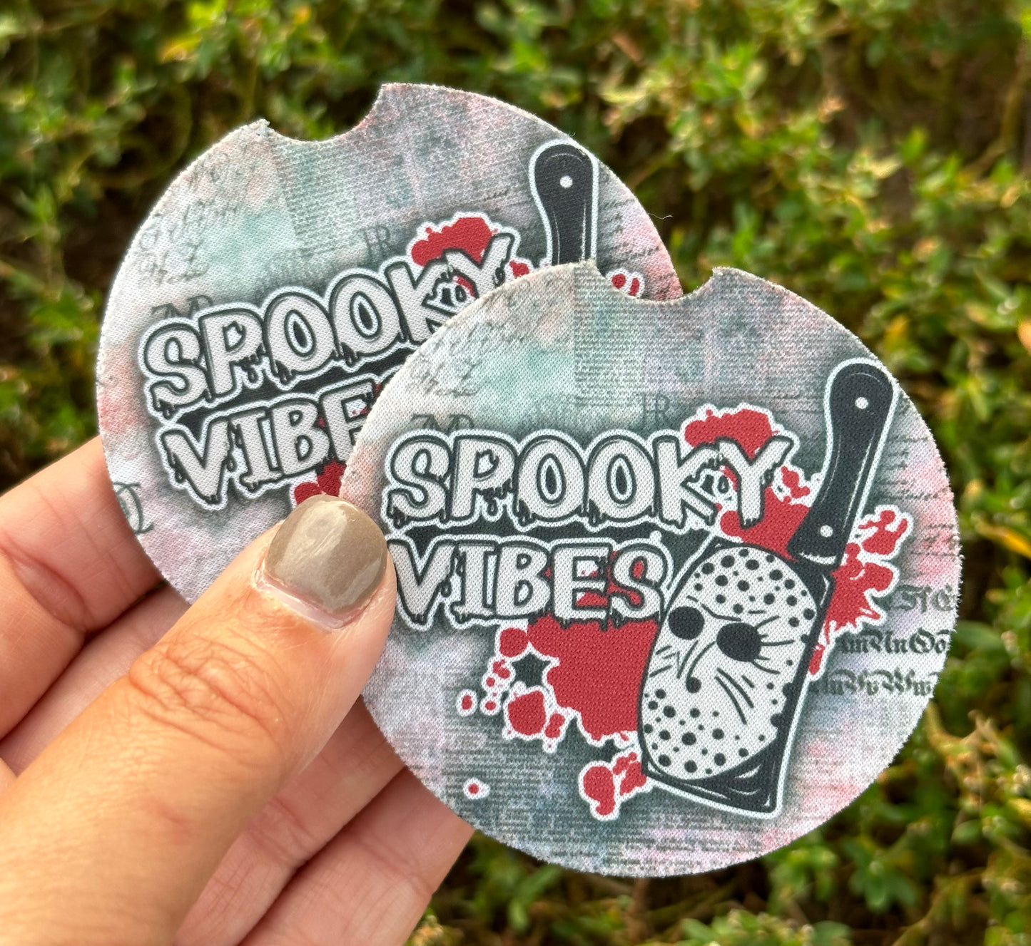 Spooky Vibes Car Coasters