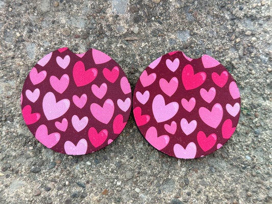 Hearts Car Coasters
