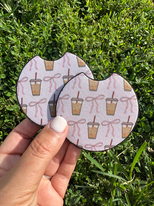 Coffee Bow Car Coasters