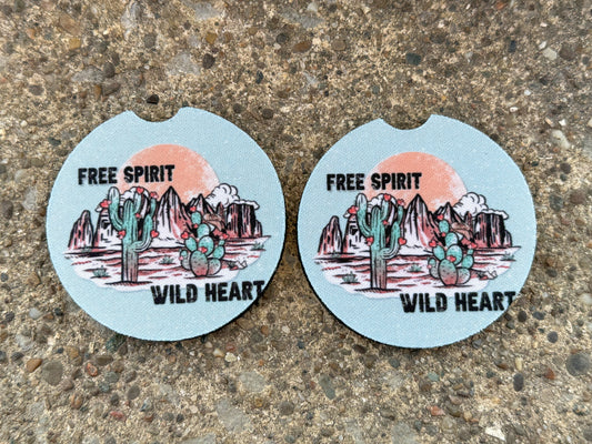 Free Spirit Wild Heart Car Coasters