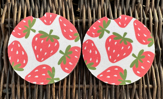 Strawberries Car Coasters