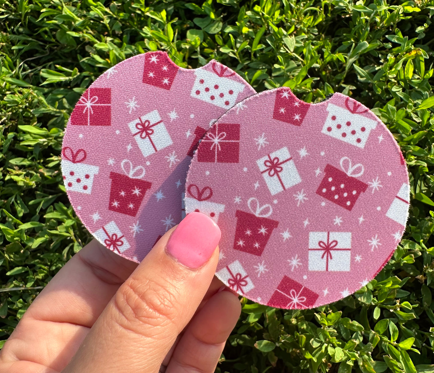 Pink Presents Car Coasters