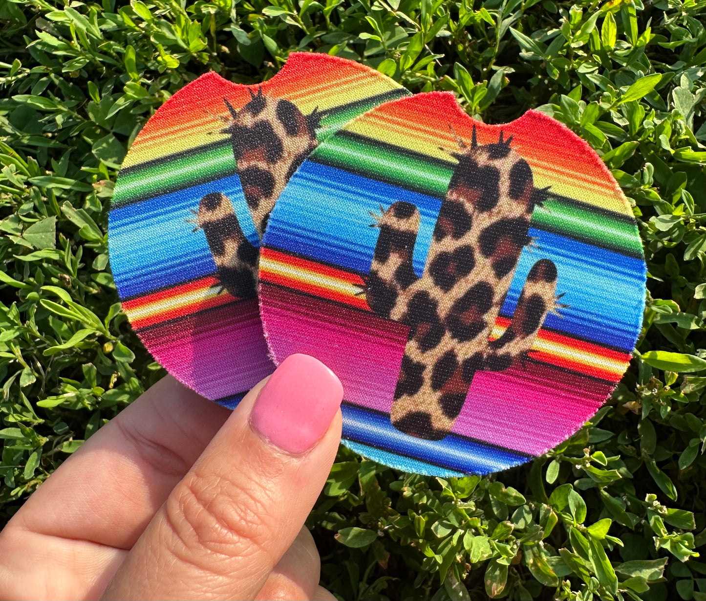 Leopard Cactus Car Coasters