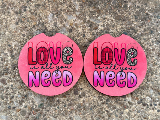Love Is All You Need Car Coasters
