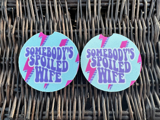 Somebody’s Spoiled Wife Car Coasters
