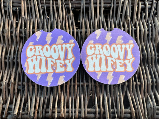 Groovy Wifey Car Coasters