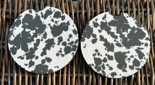 Cow Print Car Coasters