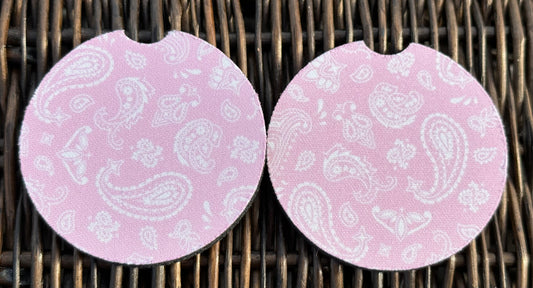 Pink Pasiley Car Coasters