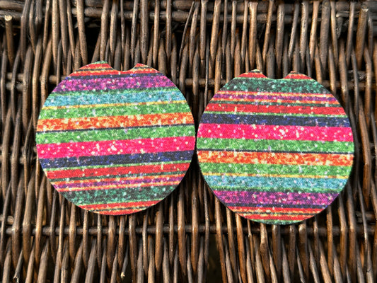 Glitter Serape Car Coasters