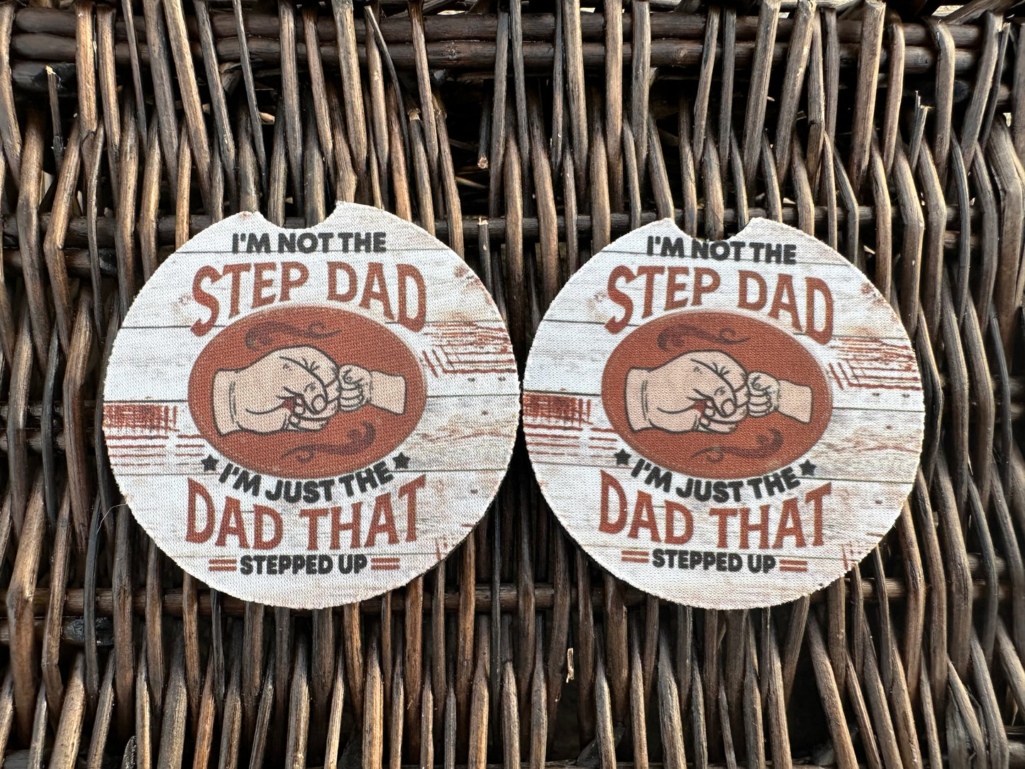 Step Dad Car Coasters