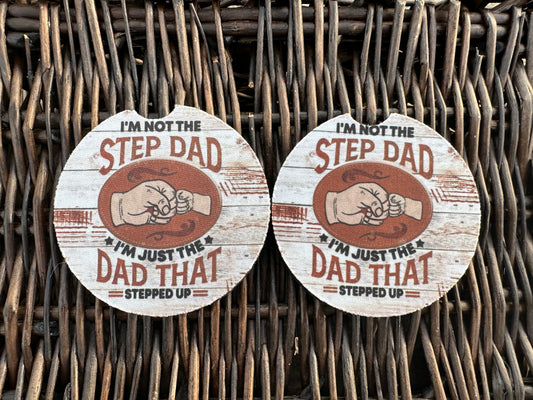 Step Dad Car Coasters