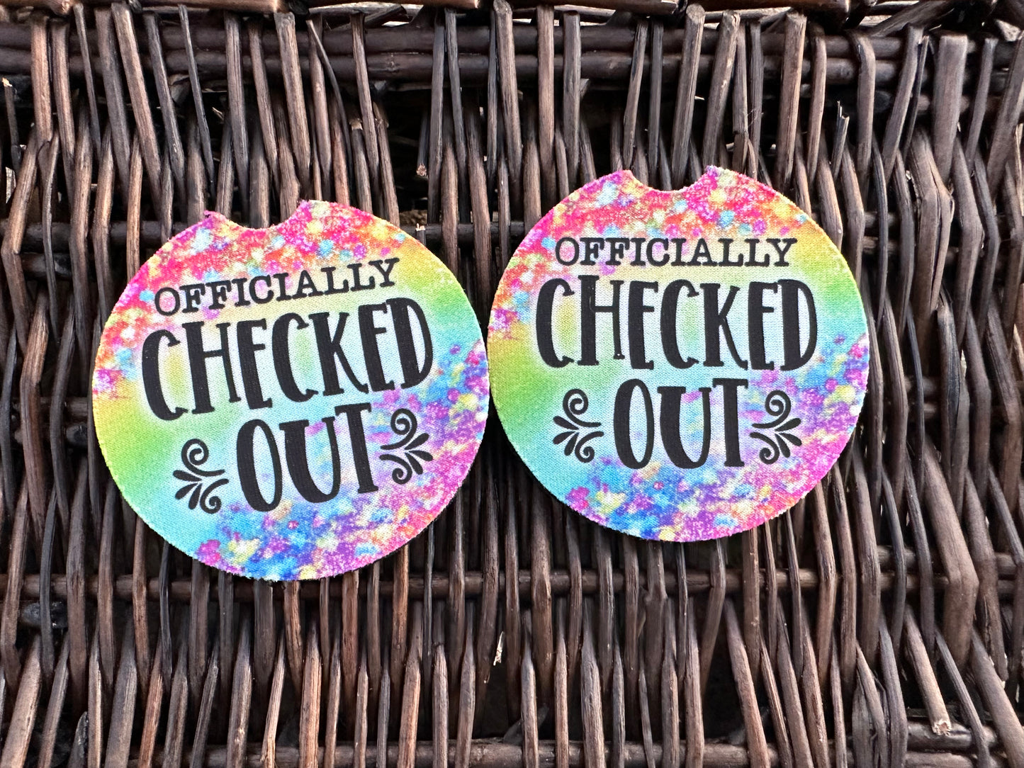 Officially Checked Out Car Coasters