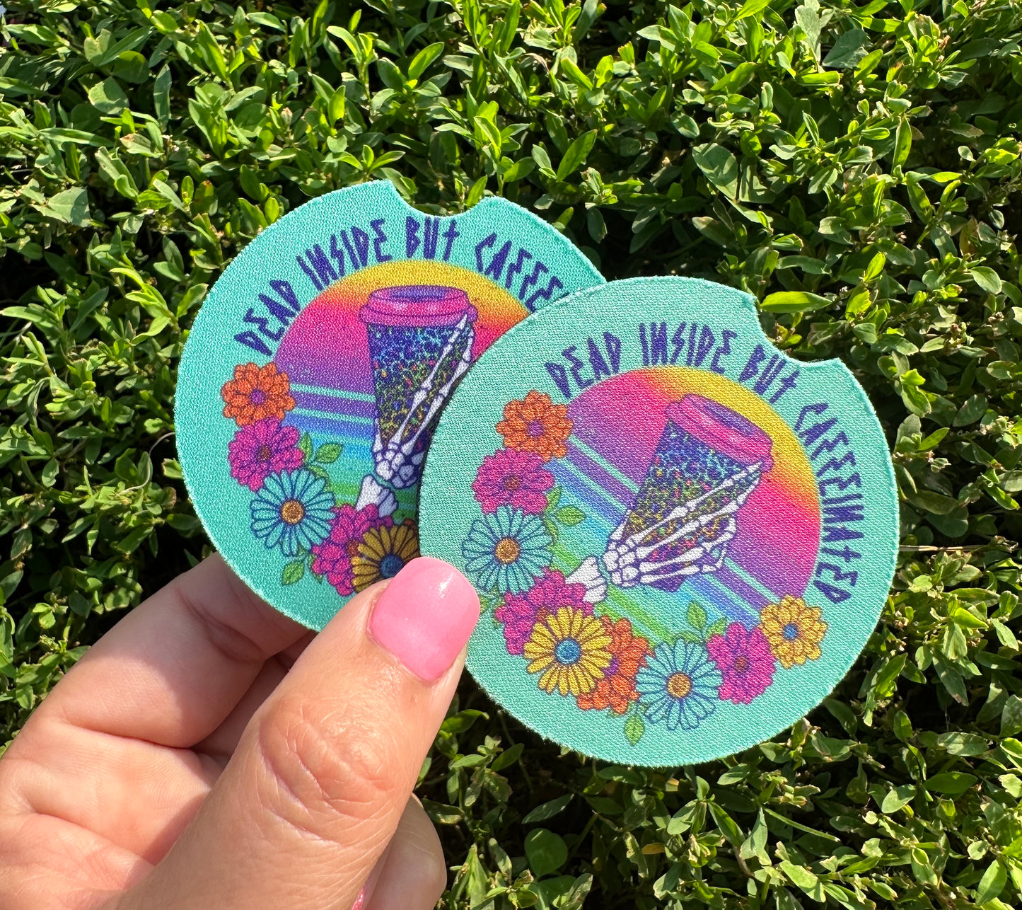 Dead Inside Car Coasters