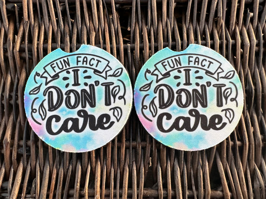 Fun Fact I Don’t Care Car Coasters