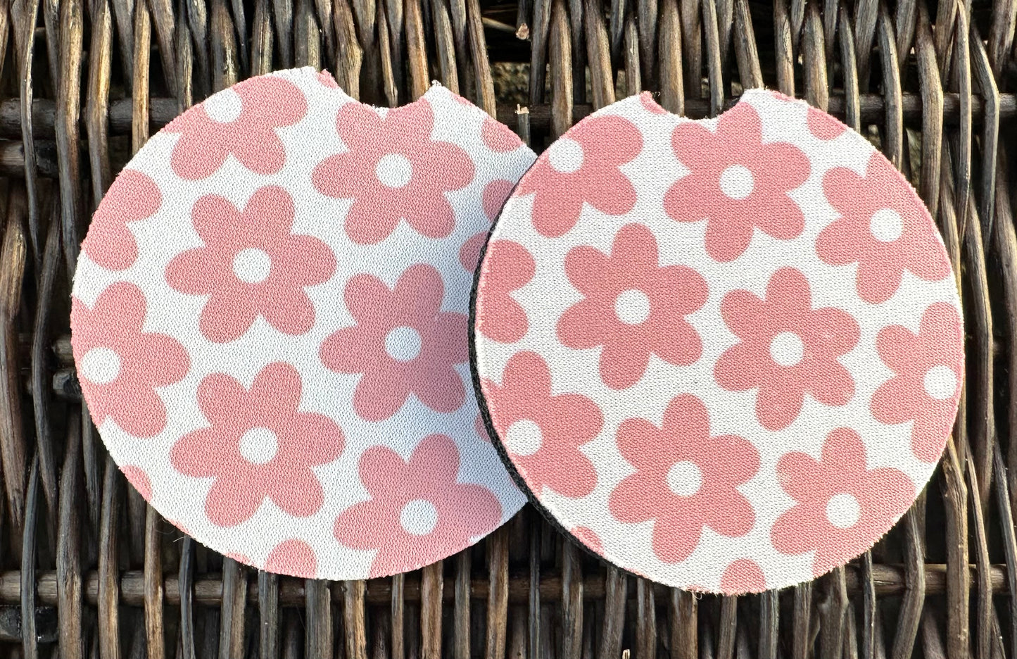 Pink Floral Car Coasters