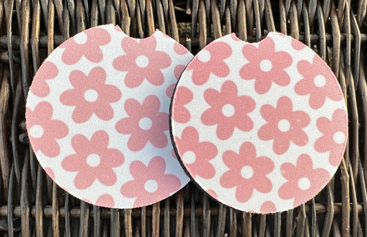 Pink Floral Car Coasters