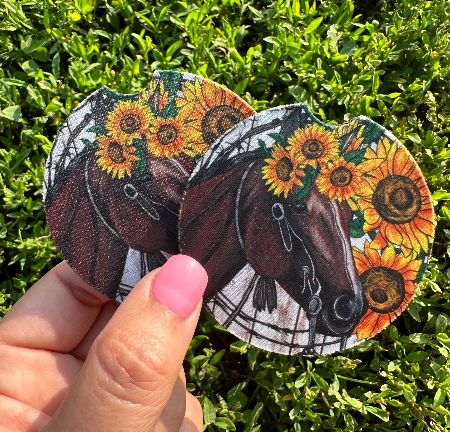 Sunflower Horse Car Coasters