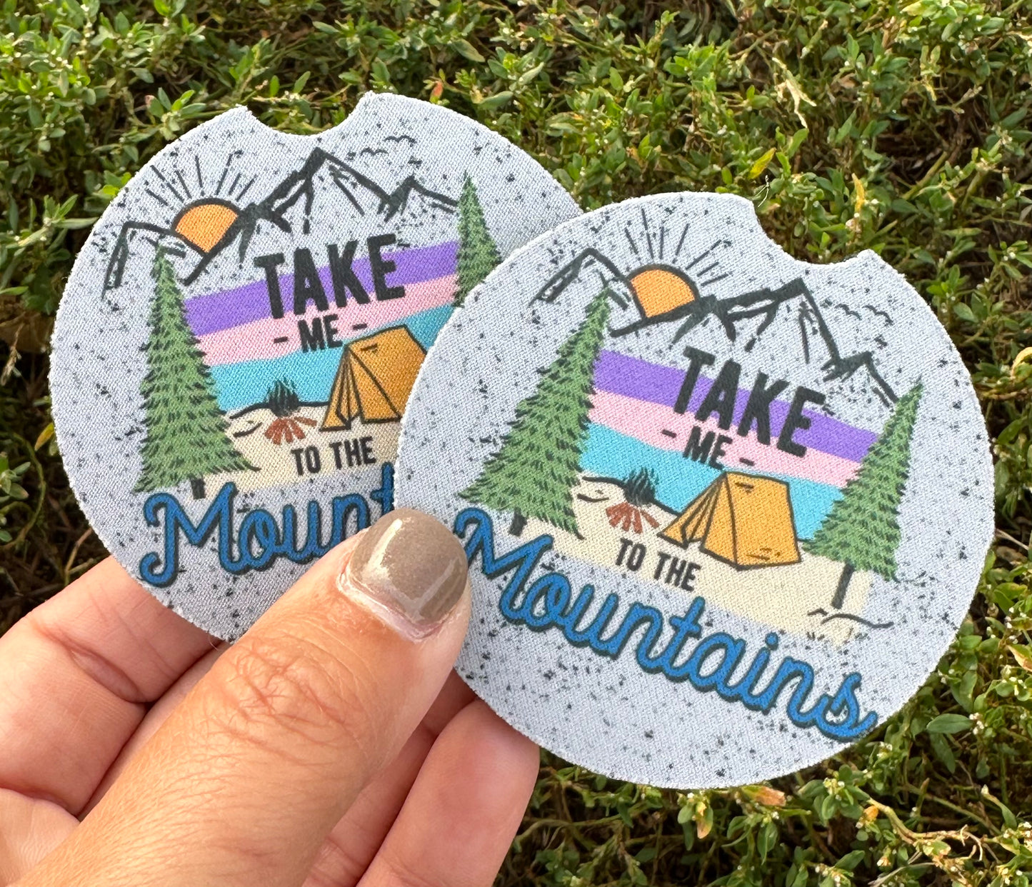 Take Me To The Mountains Car Coasters