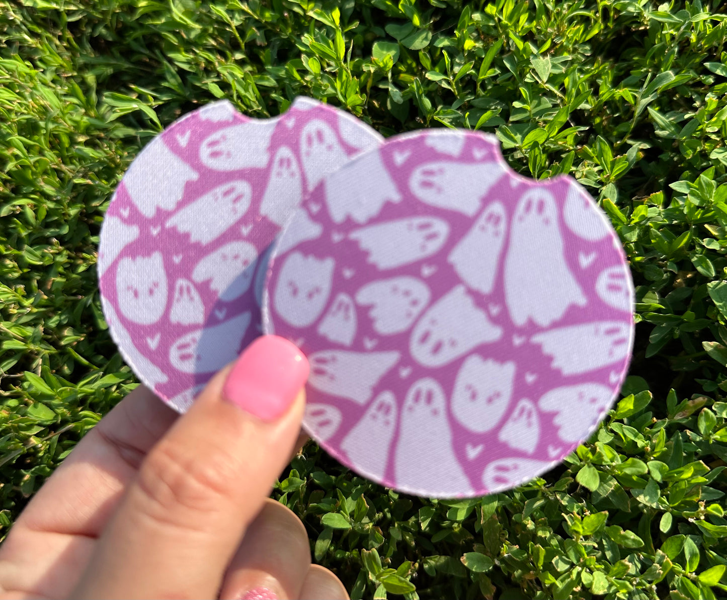 Purple Ghost Car Coasters
