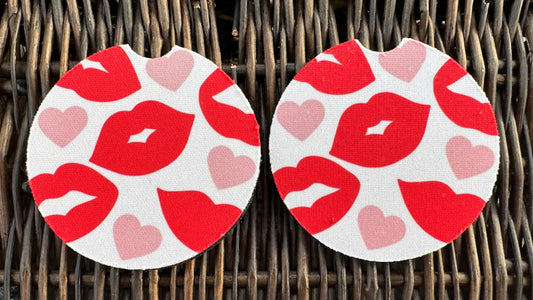 Lips & Hearts Car Coasters