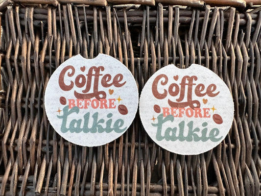 Coffee Before Talkie Car Coasters
