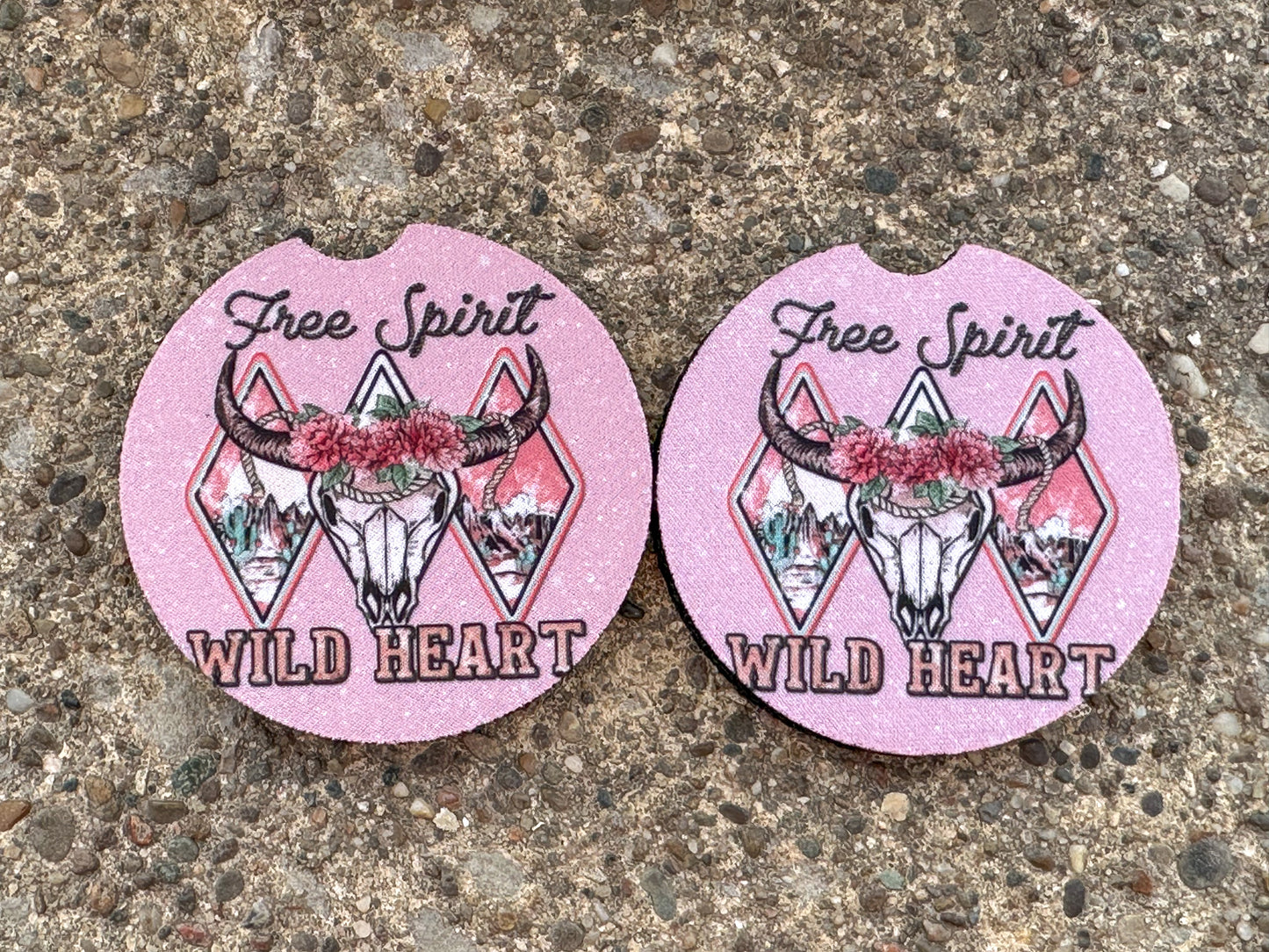 Free Spirit Wild Hearts Car Coasters