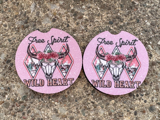 Free Spirit Wild Hearts Car Coasters