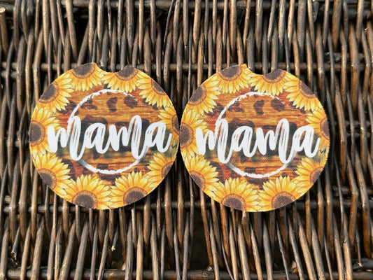 Sunflower Mama Car Coasters