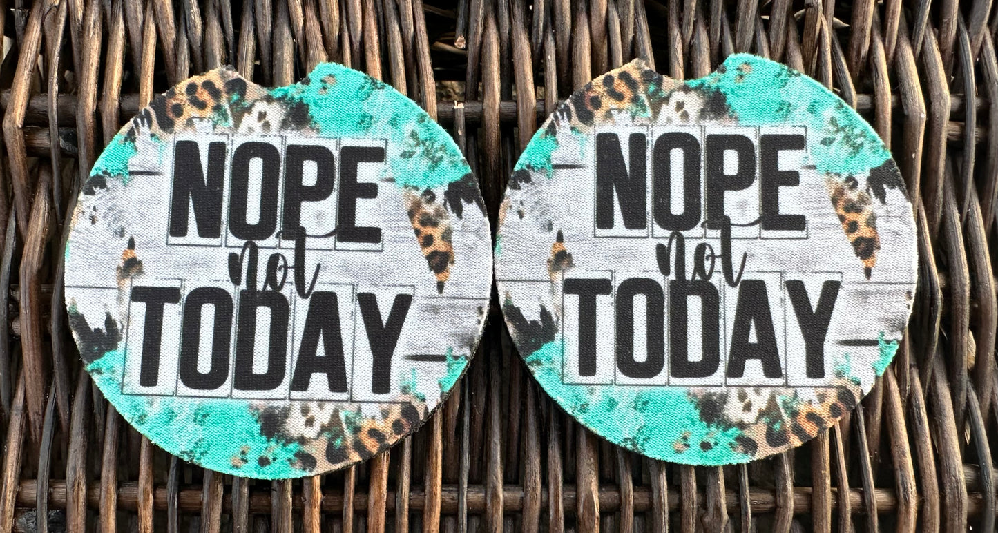Nope Not Today Car Coasters