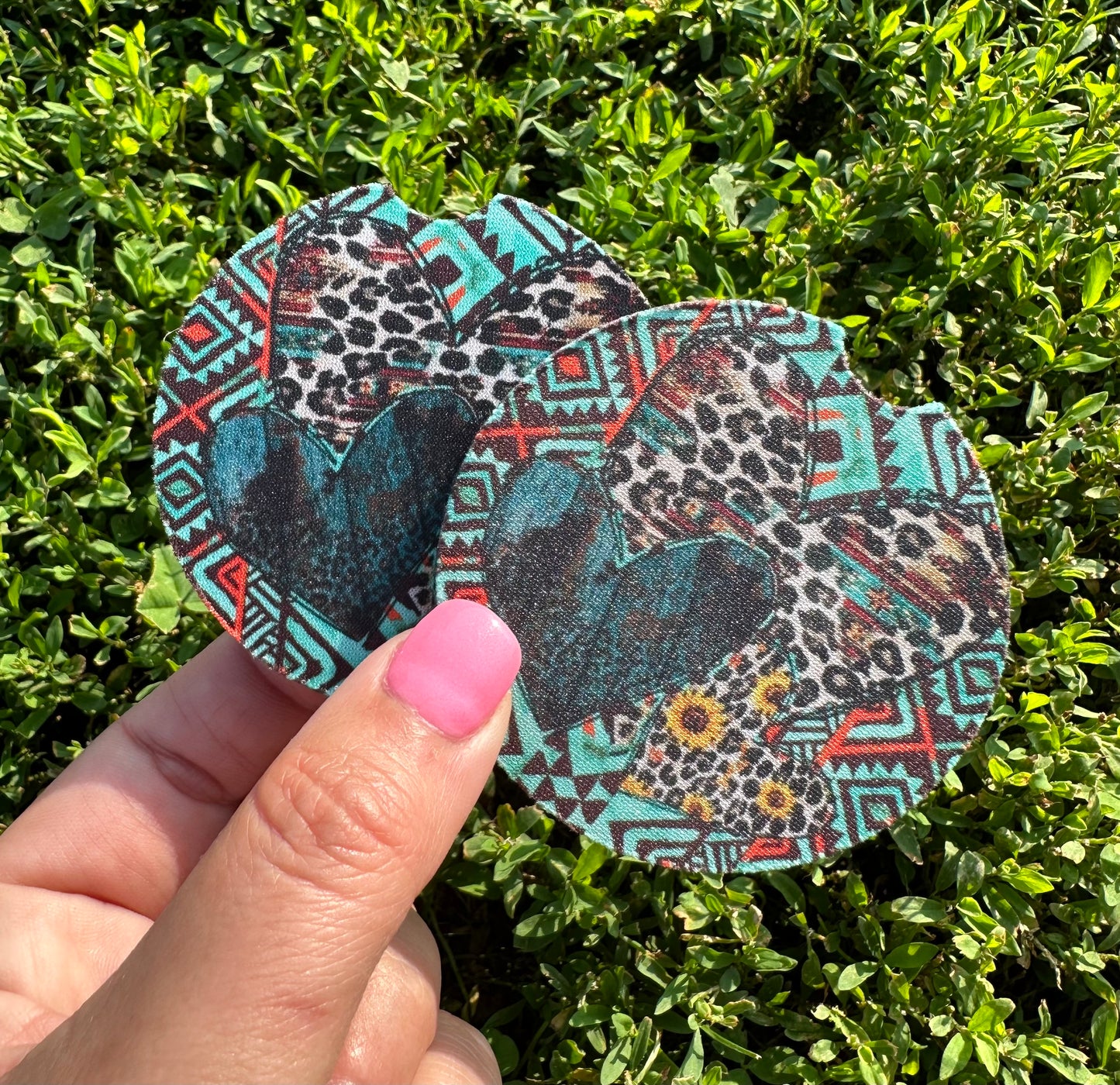 Western Heart Car Coasters