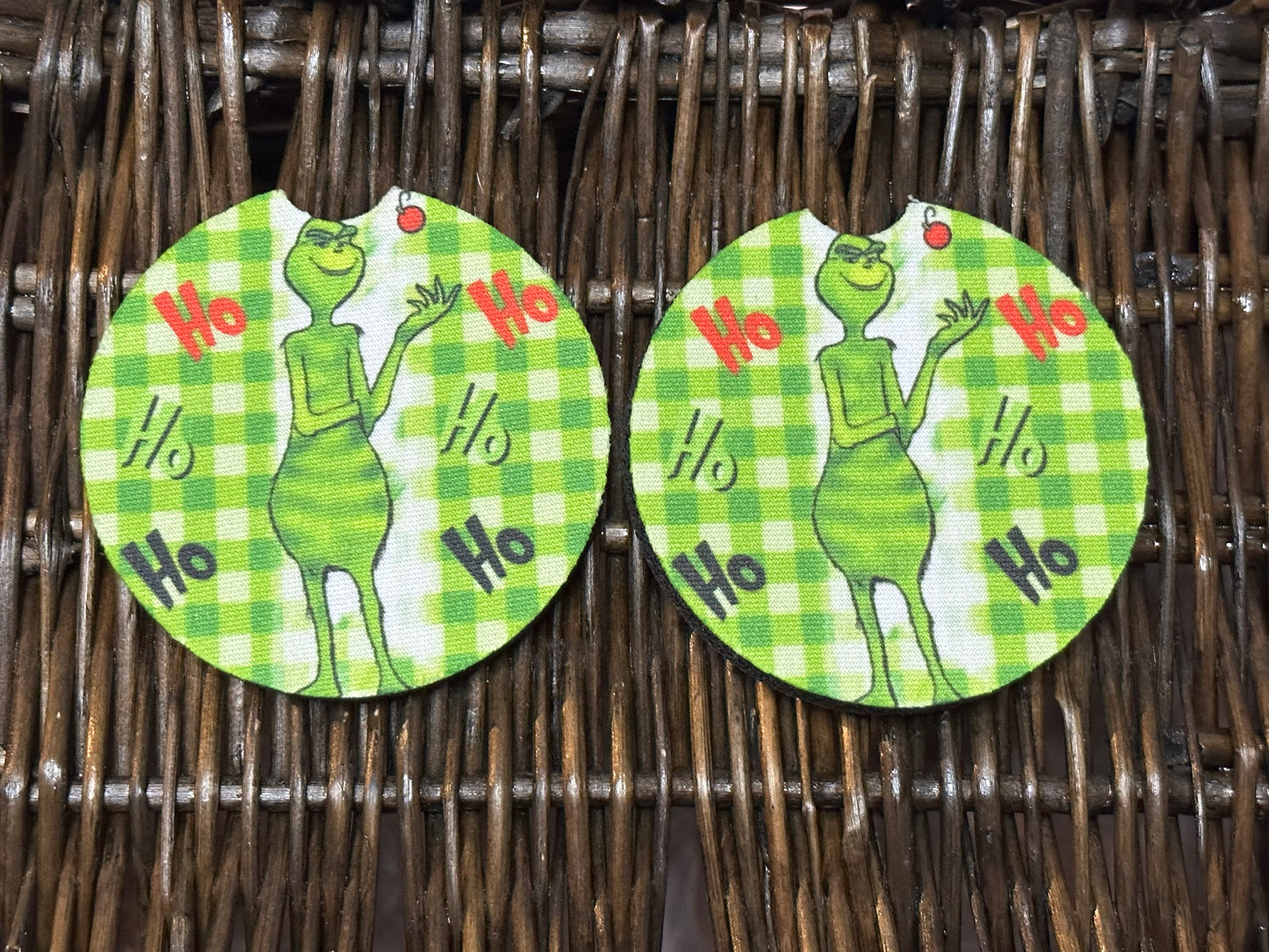 Green Guy Ho Ho Ho Car Coasters