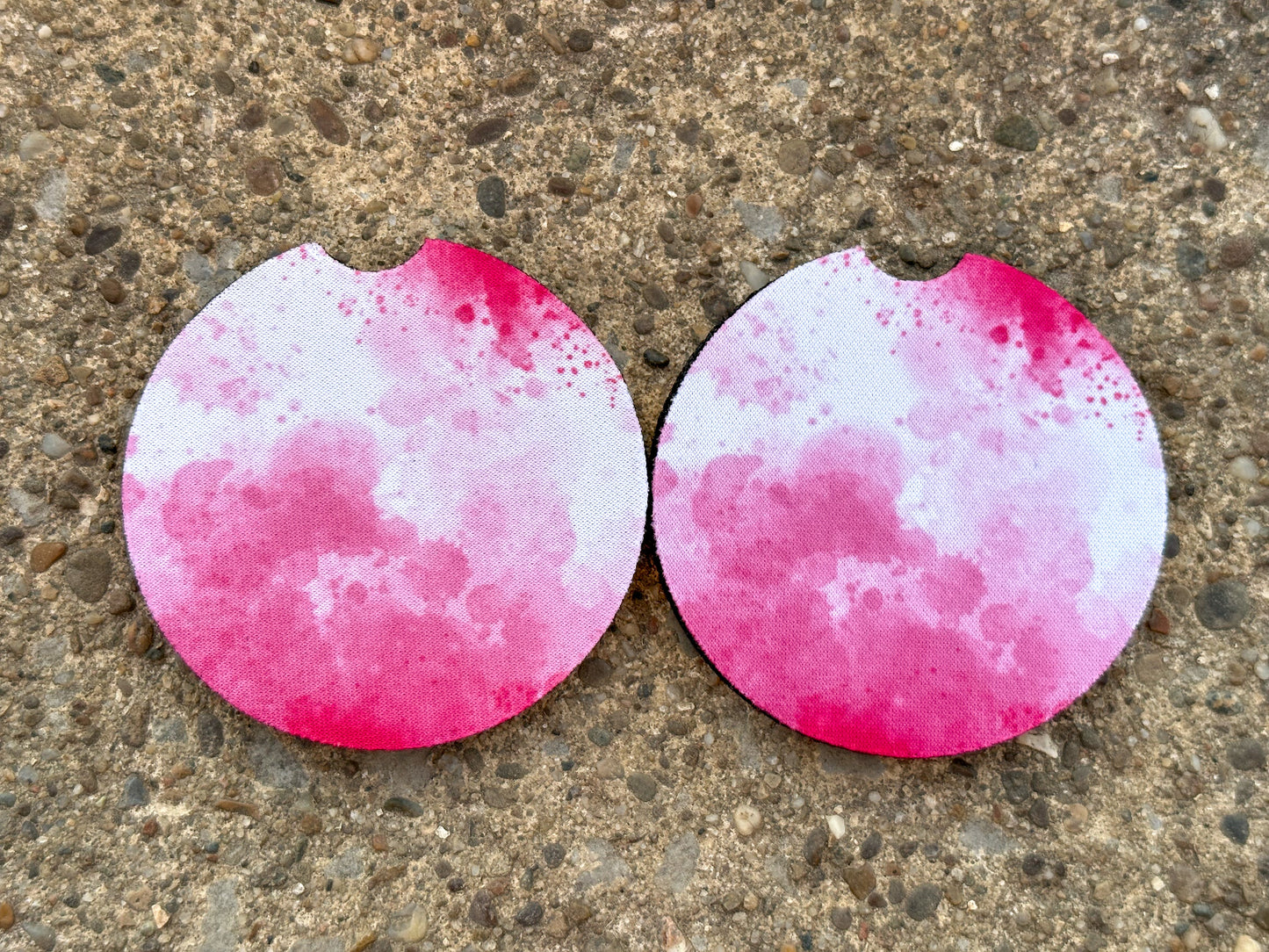 Pink Water Color Car Coasters