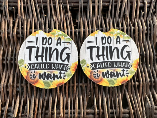 I Do A Thing Car Coasters