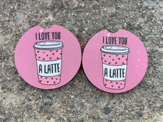 I Love You A Latte Car Coasters