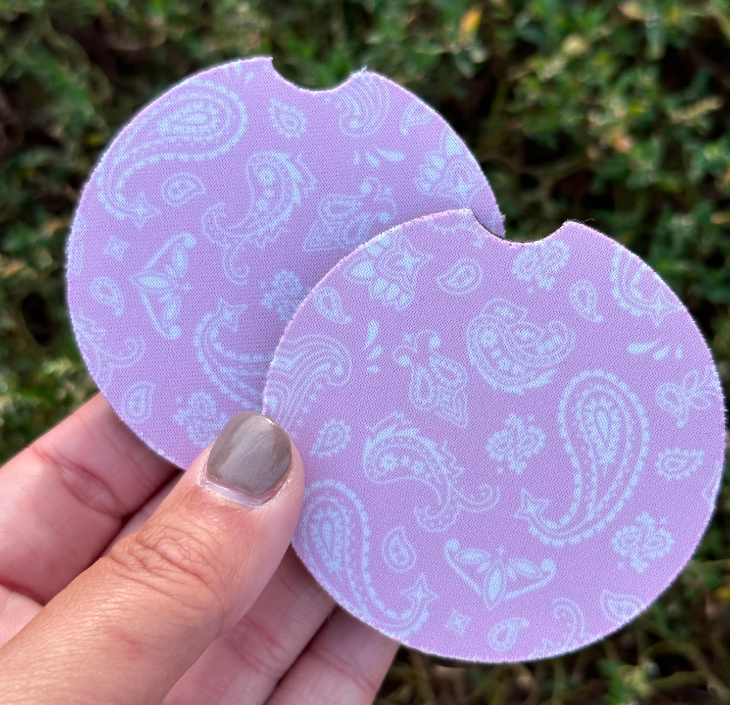 Pink Pasiley Car Coasters