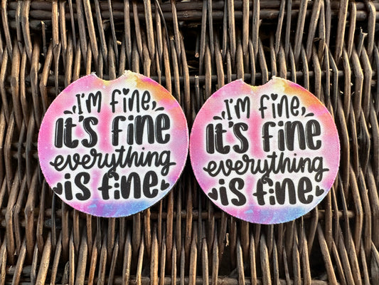 Everything Is Fine Car Coasters