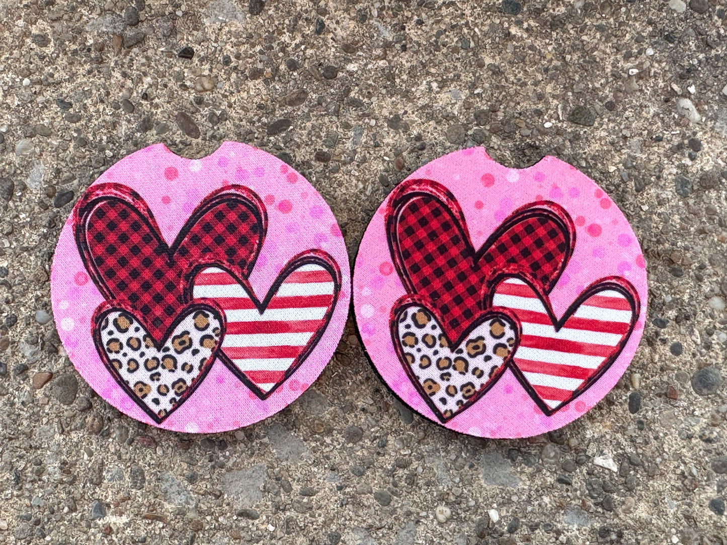 Valentine Hearts Car Coasters