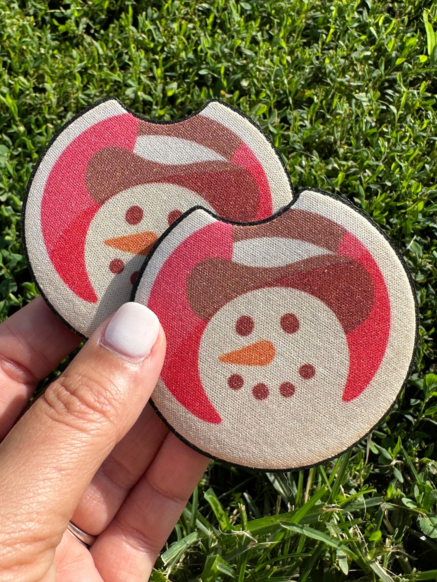 Snowman Sugar Cookie Car Coasters