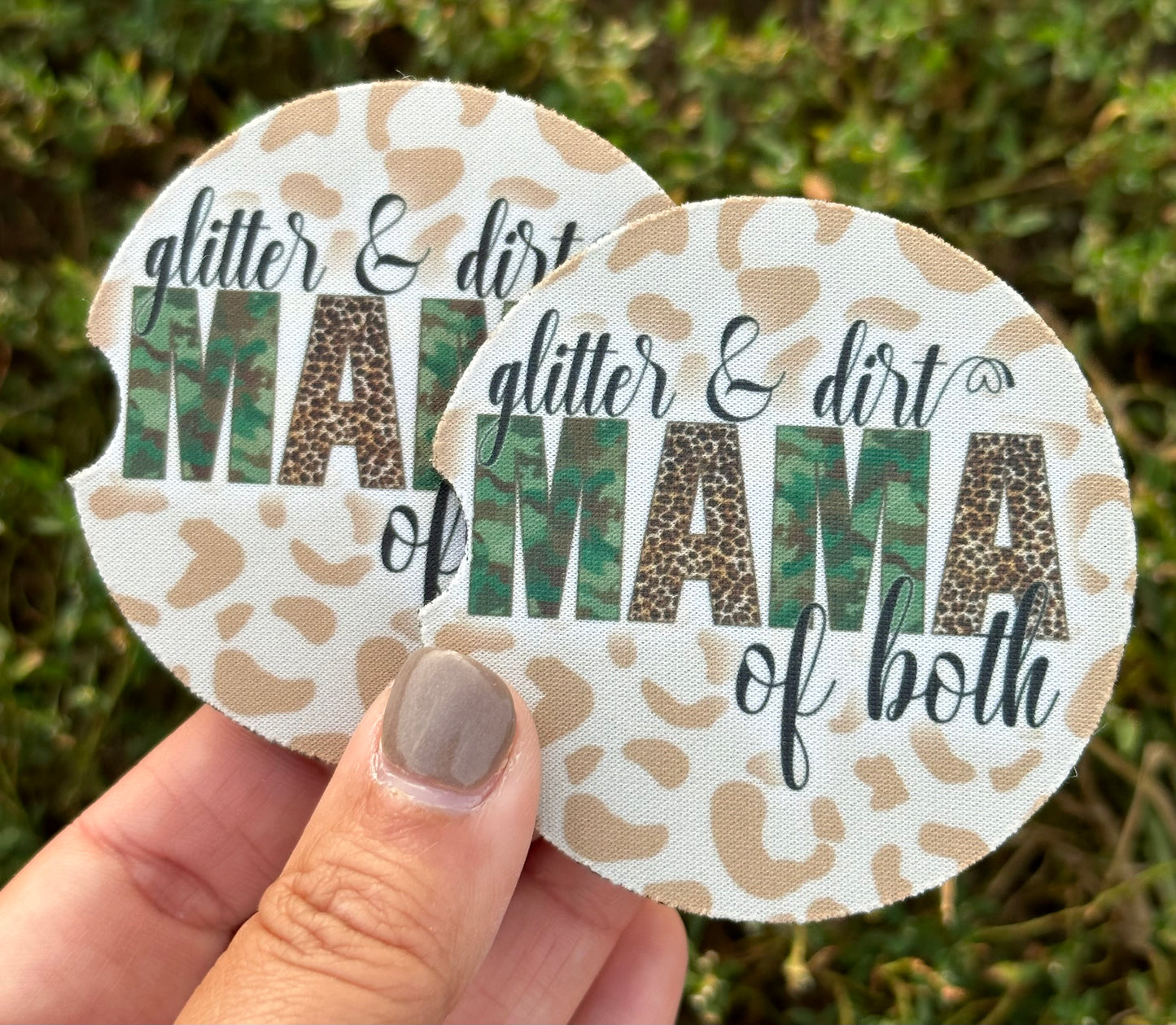 Glitter & Dirt Mama Car Coasters