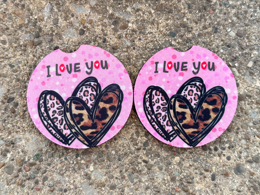 I Love You Car Coasters